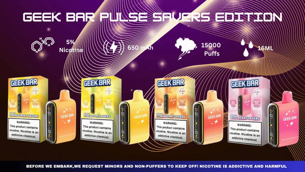 elf bar vape uk GEEK BAR PULSE 15,000 PUFFS DISPOSABLE SAVERS EDITION | New Flavors main image 1