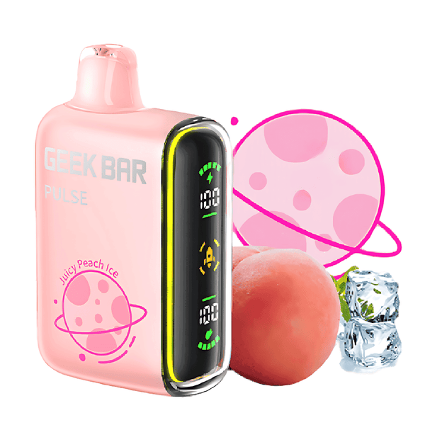 Juicy Peach Ice Geek Bar Pulse Vape | $12.99 | Dual Mesh coil Juicy Peach Ice Geek Bar Pulse Vape | $12.99 | Dual Mesh coil