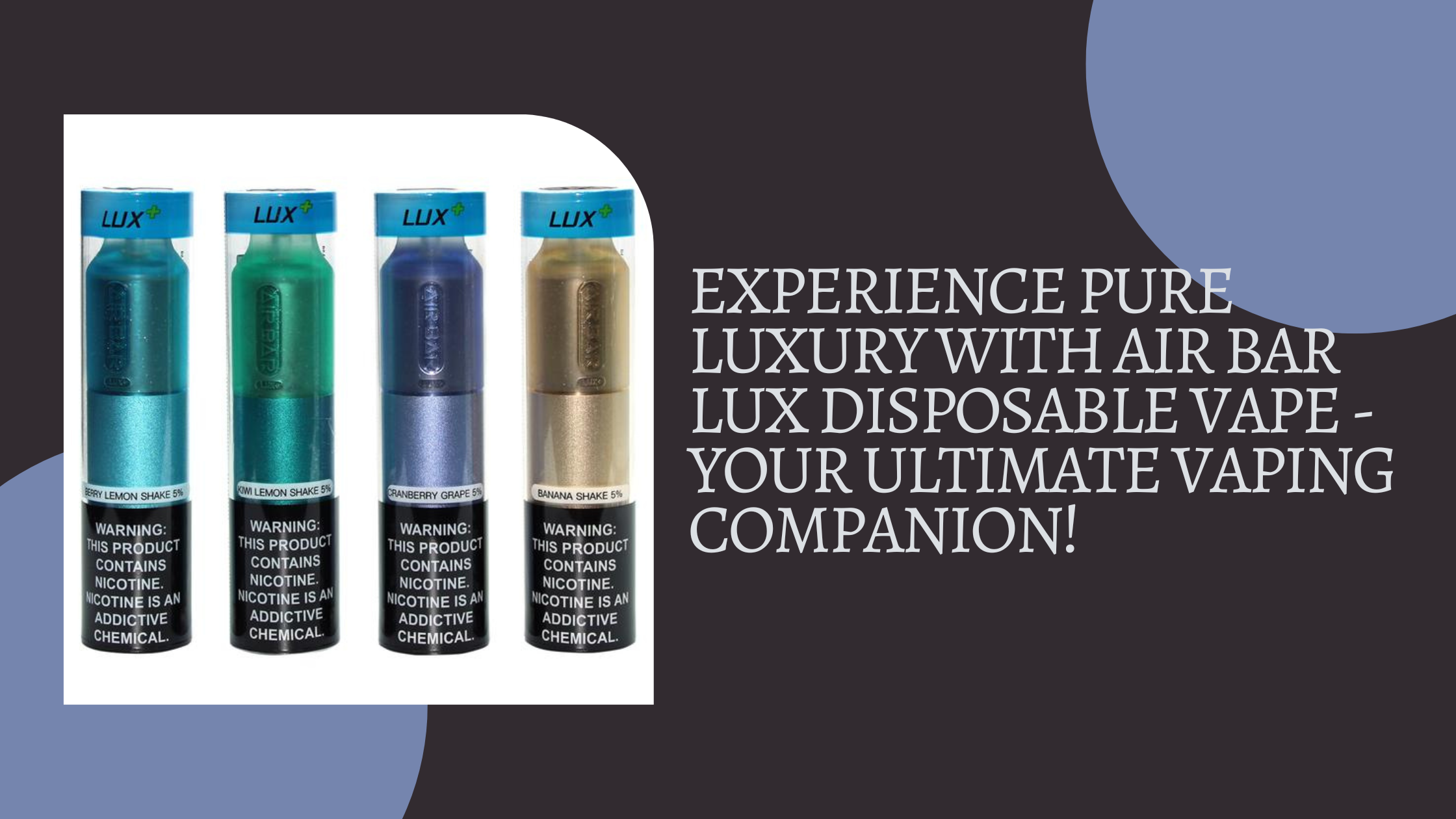 Experience Pure Luxury with Air Bar Lux Disposable Vape - Your Ultimate Vaping Companion!