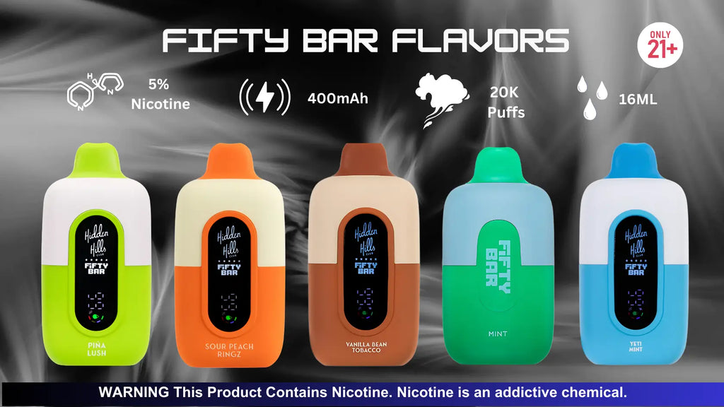 Hidden Hills Fifty Bar Flavors Fifty Bar V2 Flavors Full Collection Of US-Made Vape Juices Vape Near Me Australia Hidden Hills Fifty Bar Flavors Fifty Bar V2 Flavors Full Collection Of US-Made Vape Juices Vape Near Me Australia