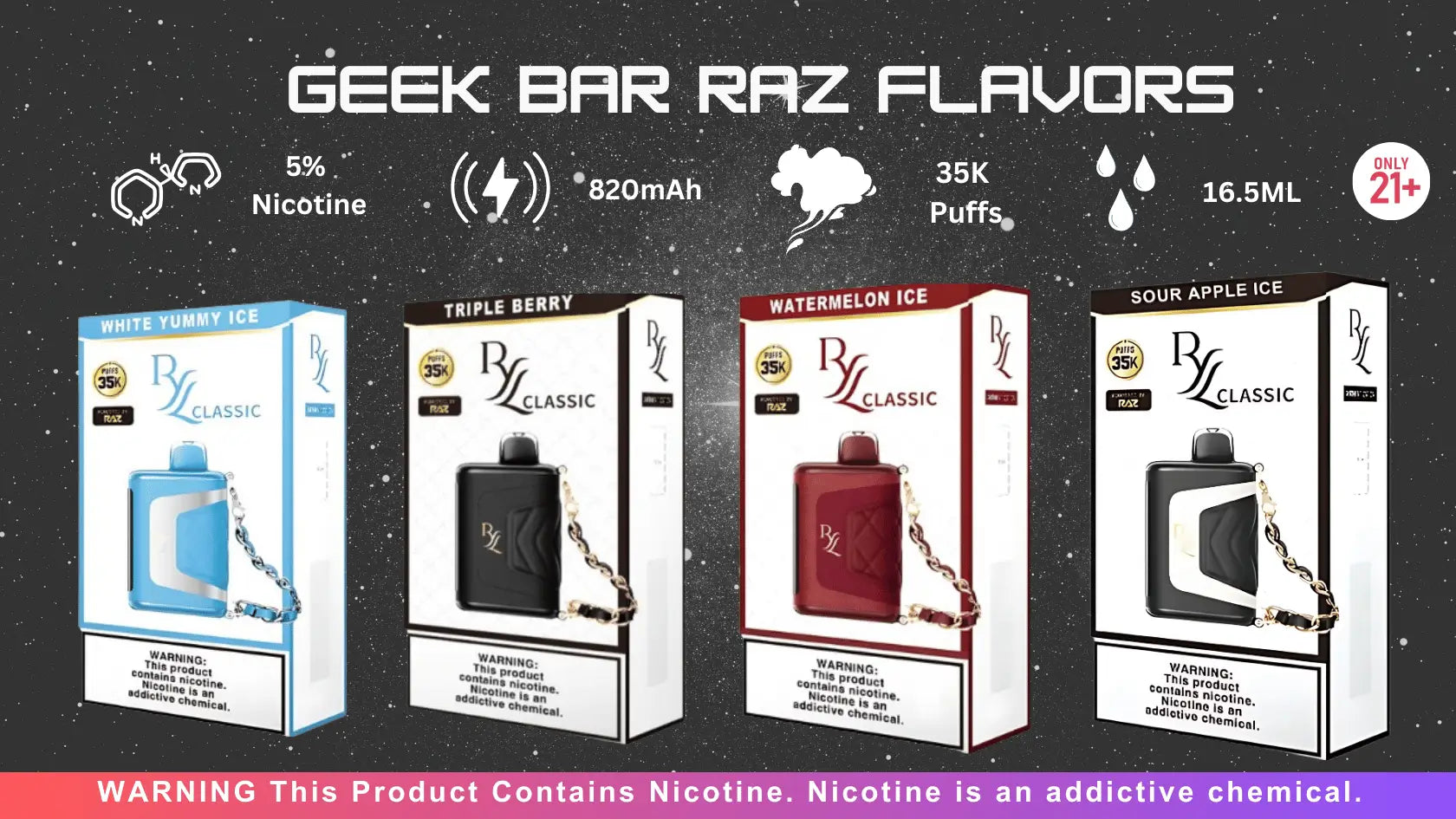 Geek Bar Raz Flavors