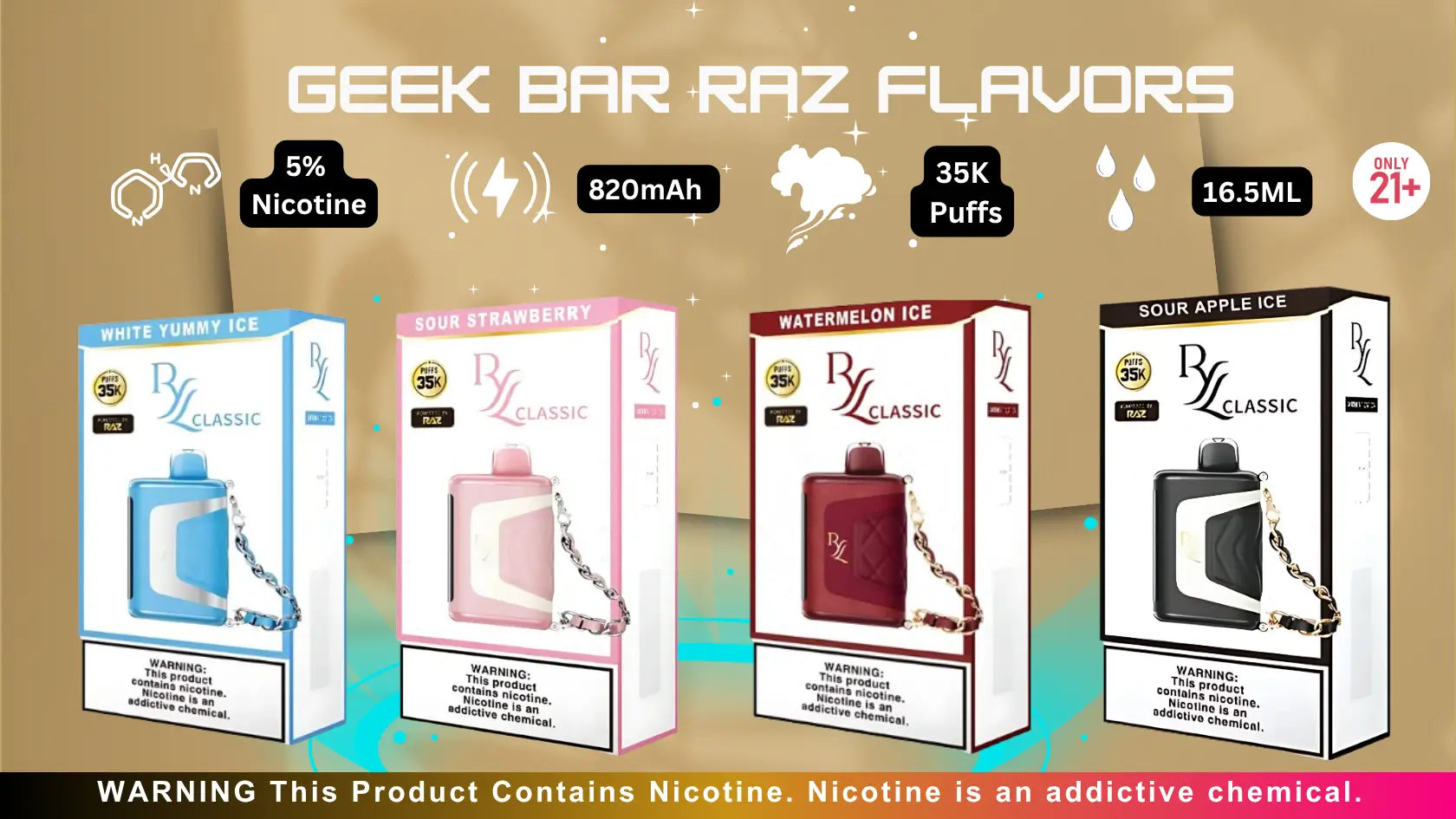 Geek Bar Raz Flavors