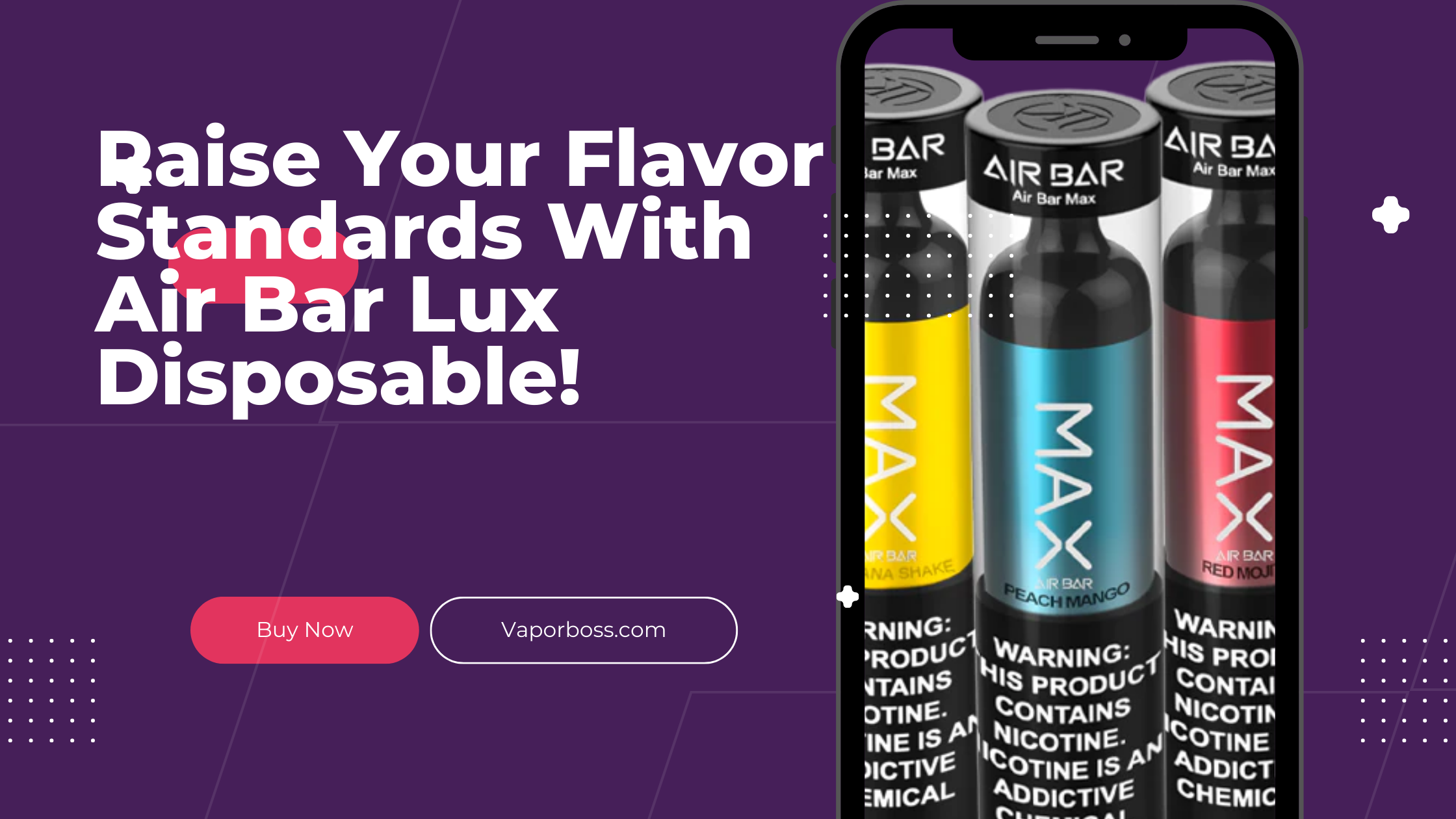 Raise Your Flavor Standards With Air Bar Lux Disposable!