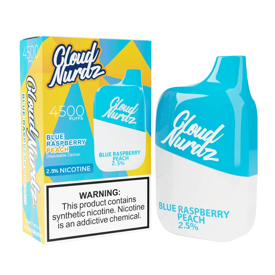 Cloud Nurdz 4500 Blue Raspberry Peach 2.5%