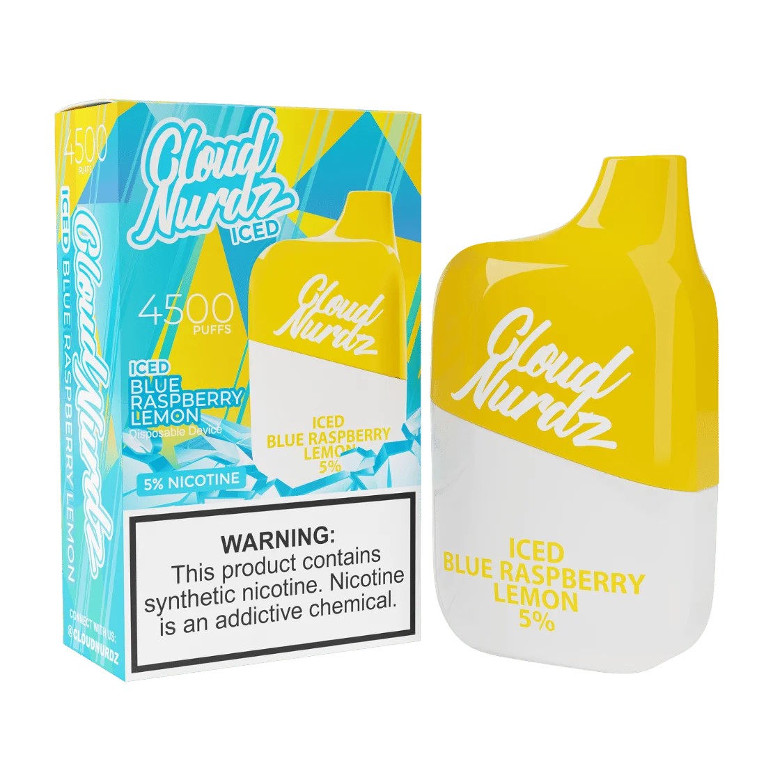 Cloud Nurdz 4500 Iced Blue Raspberry Lemon 5%