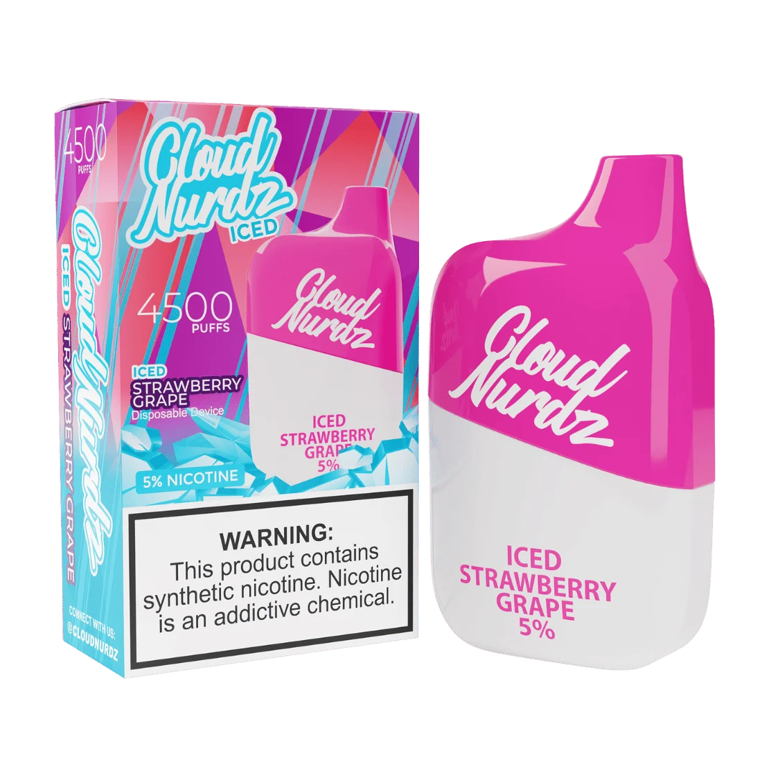 Cloud Nurdz 4500 Iced Strawberry Grape 5%