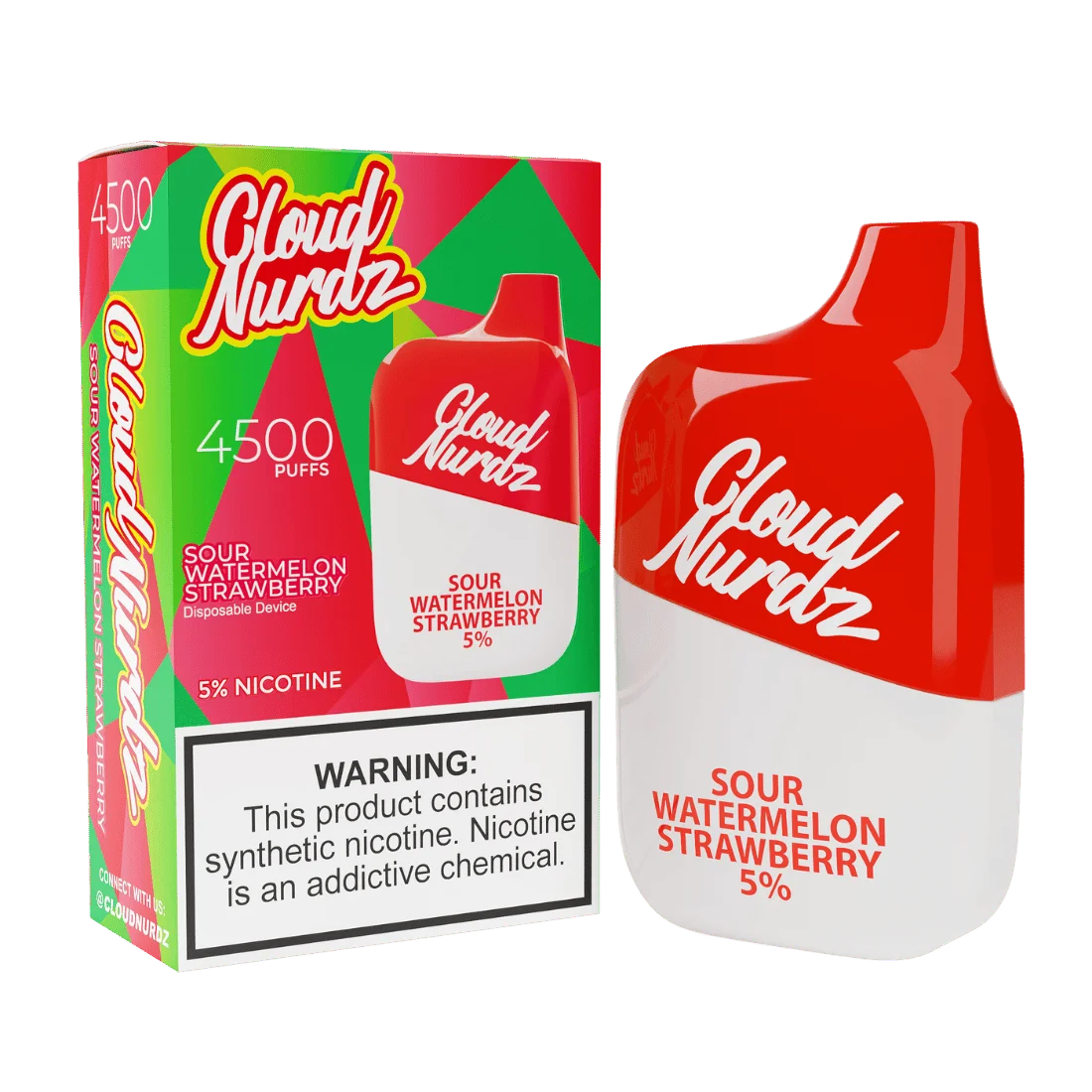 Cloud Nurdz 4500 Sour Watermelon Strawberry 5%