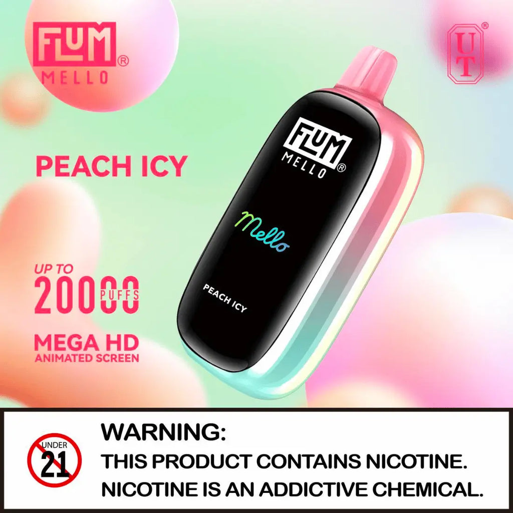 Flum Mello Peach Icy 20000 Puffs Disposable Vape