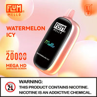 Thumbnail for Flum Mello Watermelon Icy | Mega HD Screen | 20000 Puffs