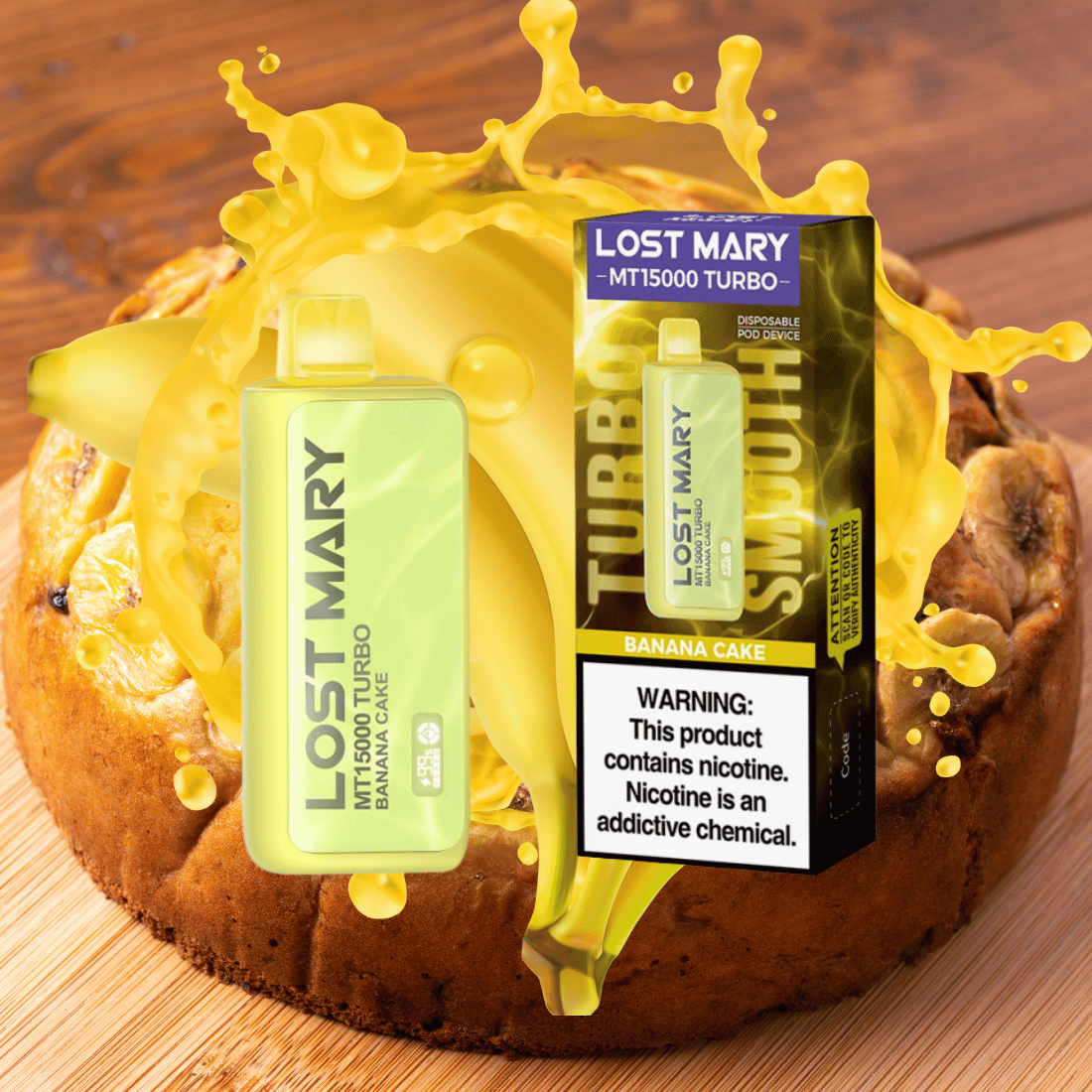 Lost Mary MT15000 Turbo Banana Cake - $15.99 Lost Mary MT15000 Turbo Banana Cake - $15.99