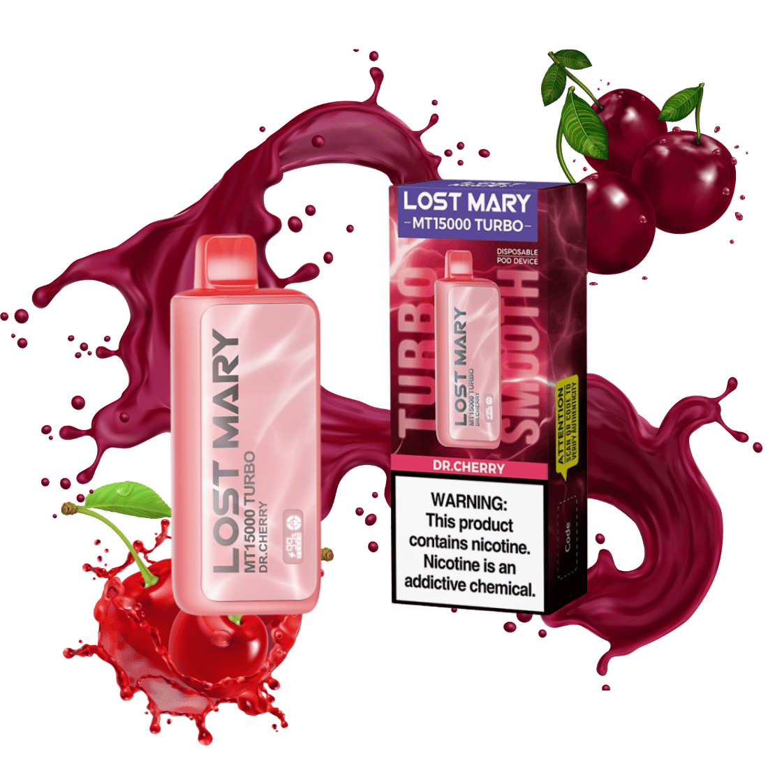 Lost Mary MT15000 Turbo Dr. Cherry - $15.99 Lost Mary MT15000 Turbo Dr. Cherry - $15.99