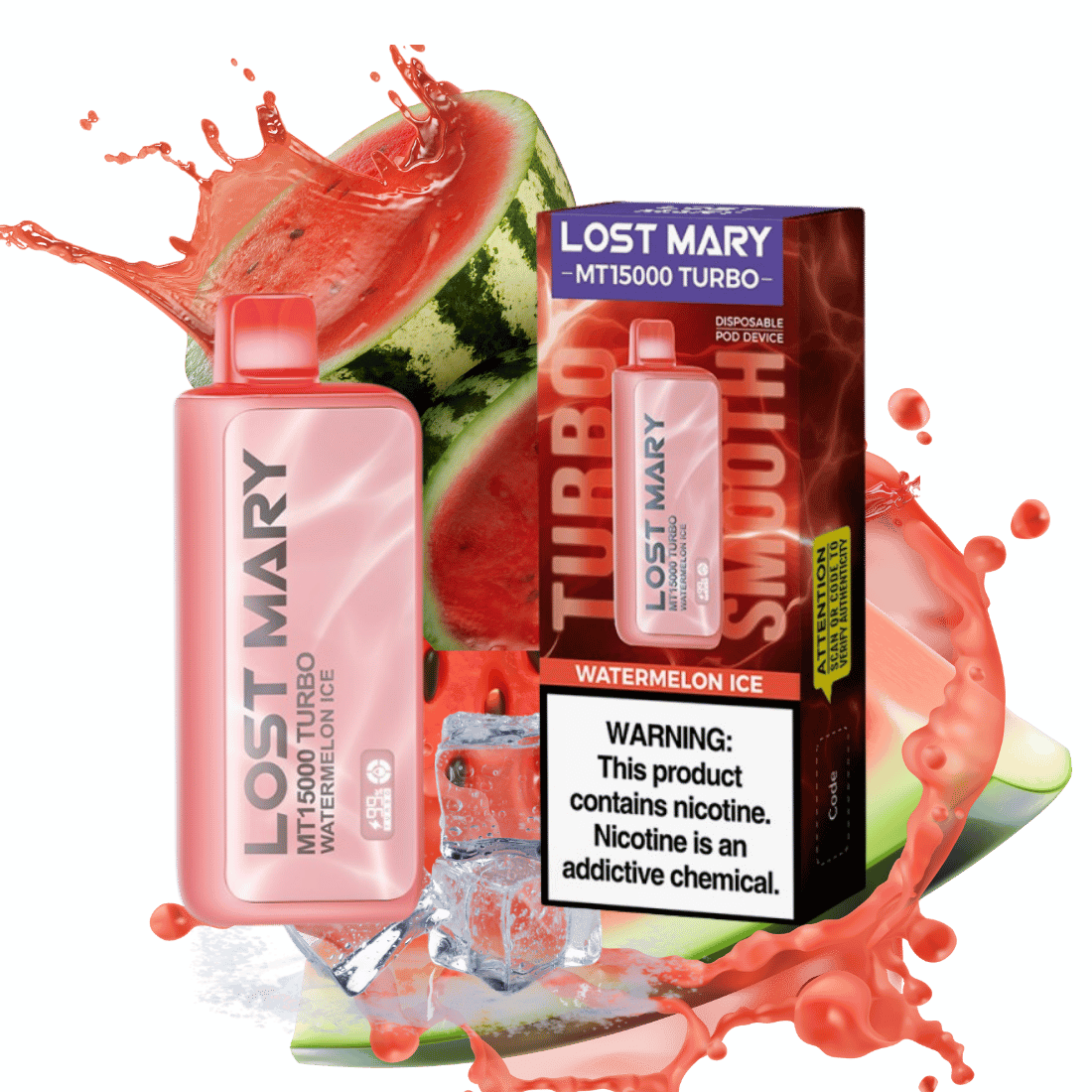 Lost Mary MT15000 Turbo Watermelon Ice - $15.99 Lost Mary MT15000 Turbo Watermelon Ice - $15.99