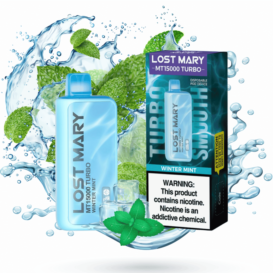 Lost Mary MT15000 Turbo Winter Mint - $15.99 Lost Mary MT15000 Turbo Winter Mint - $15.99