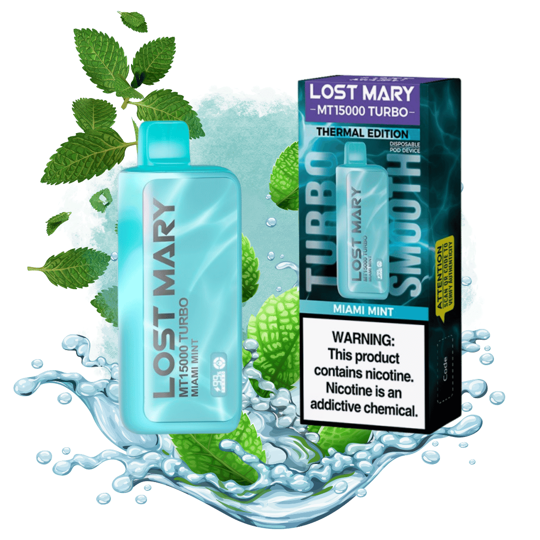 Lost Mary MT15000 Turbo Miami Mint - $15.99 Lost Mary MT15000 Turbo Miami Mint - $15.99