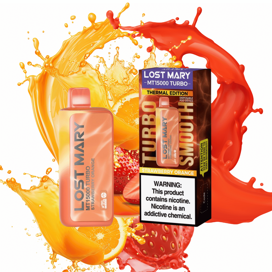Lost Mary MT15000 Turbo Strawberry Orange - $15.99 Lost Mary MT15000 Turbo Strawberry Orange - $15.99