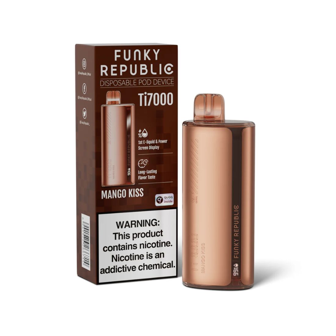 Mango Kiss Funky Republic Ti7000 Vape | $11.99 | 5% Nicotine Mango Kiss Funky Republic Ti7000 Vape | $11.99 | 5% Nicotine