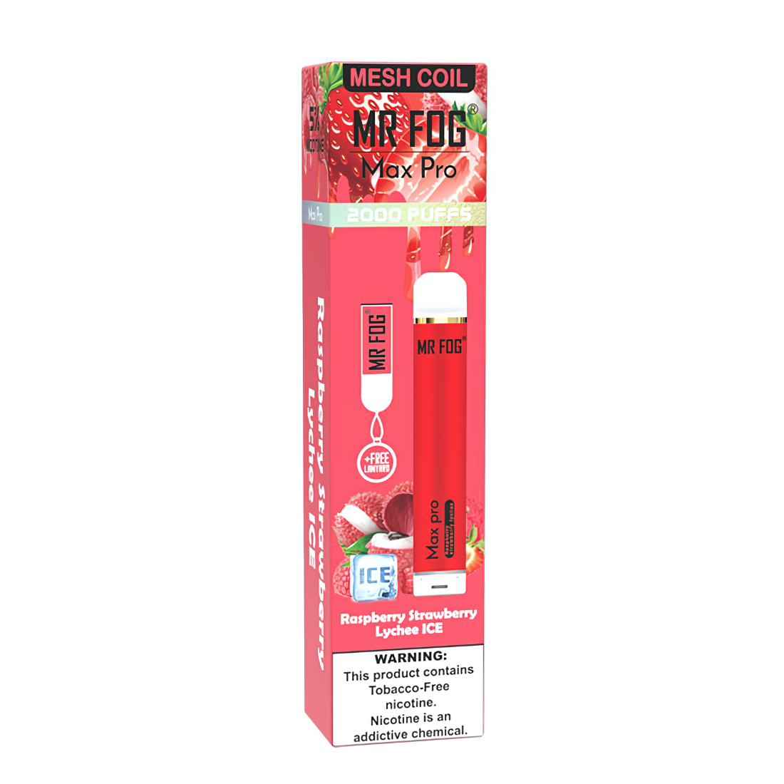 Mr Fog Max Pro Raspberry Strawberry Lychee Ice