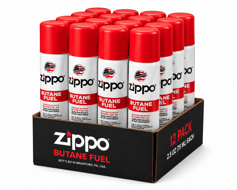 Zippo Butane Fuel 12-Pack — Bulk Supply -- Twelve Tribes