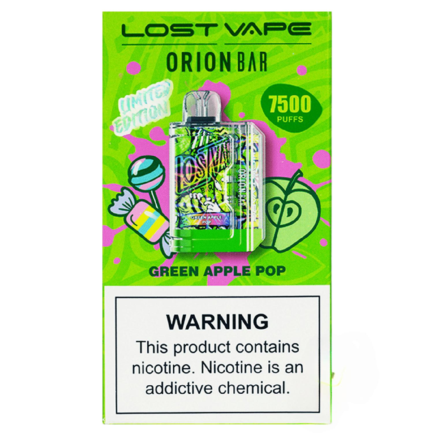 Orion Bar Green Apple Pop 10.99 VAPORBOSS