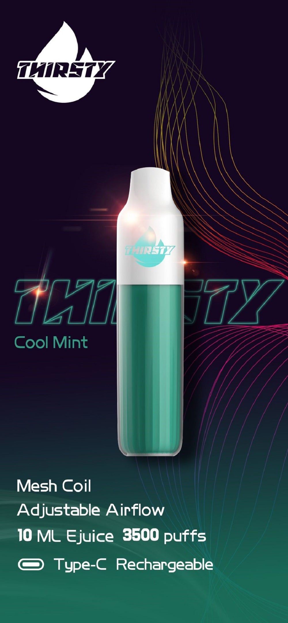 Thirsty Disposable Vape | 3500 Puffs | 5% Nicotine | $12.00 Thirsty Disposable Vape | 3500 Puffs | 5% Nicotine | $12.00
