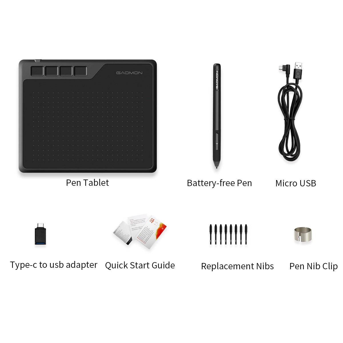 GAOMON S620 6.5 x 4 Inches 8192 Level Battery-Free Pen Support Android Windows Mac Digital Graphic Tablet for Drawing & Game OSU