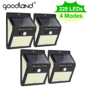 Goodland 228 144 LED Solar Light Outdoor Solar Lamp with Motion Sensor Solar Powered Sunlight Spotlights for Garden Decoration
