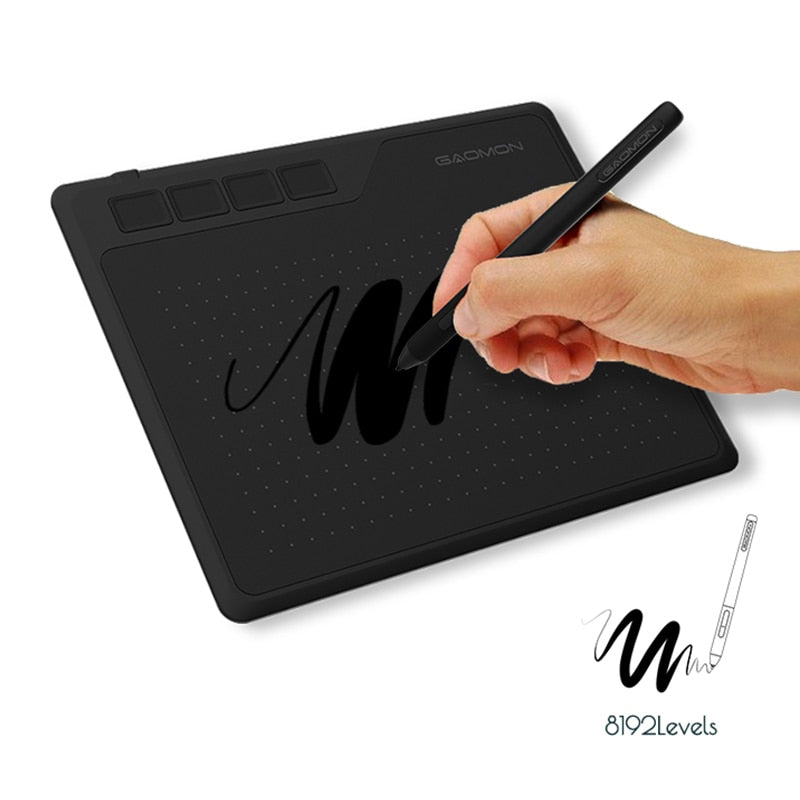 GAOMON S620 6.5 x 4 Inches 8192 Level Battery-Free Pen Support Android Windows Mac Digital Graphic Tablet for Drawing & Game OSU