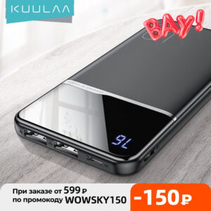 KUULAA Power Bank 10000mAh Portable Charging PowerBank 10000 mAh USB PoverBank External Battery Charger For Xiaomi Mi 9 8 iPhone