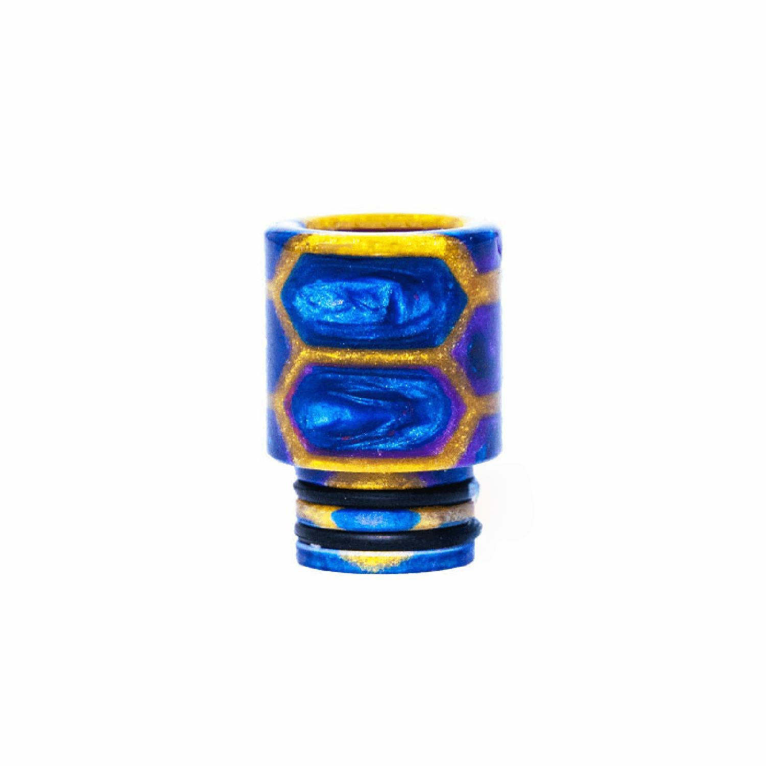 large 510 tall snakeskin resin drip tip blue gold