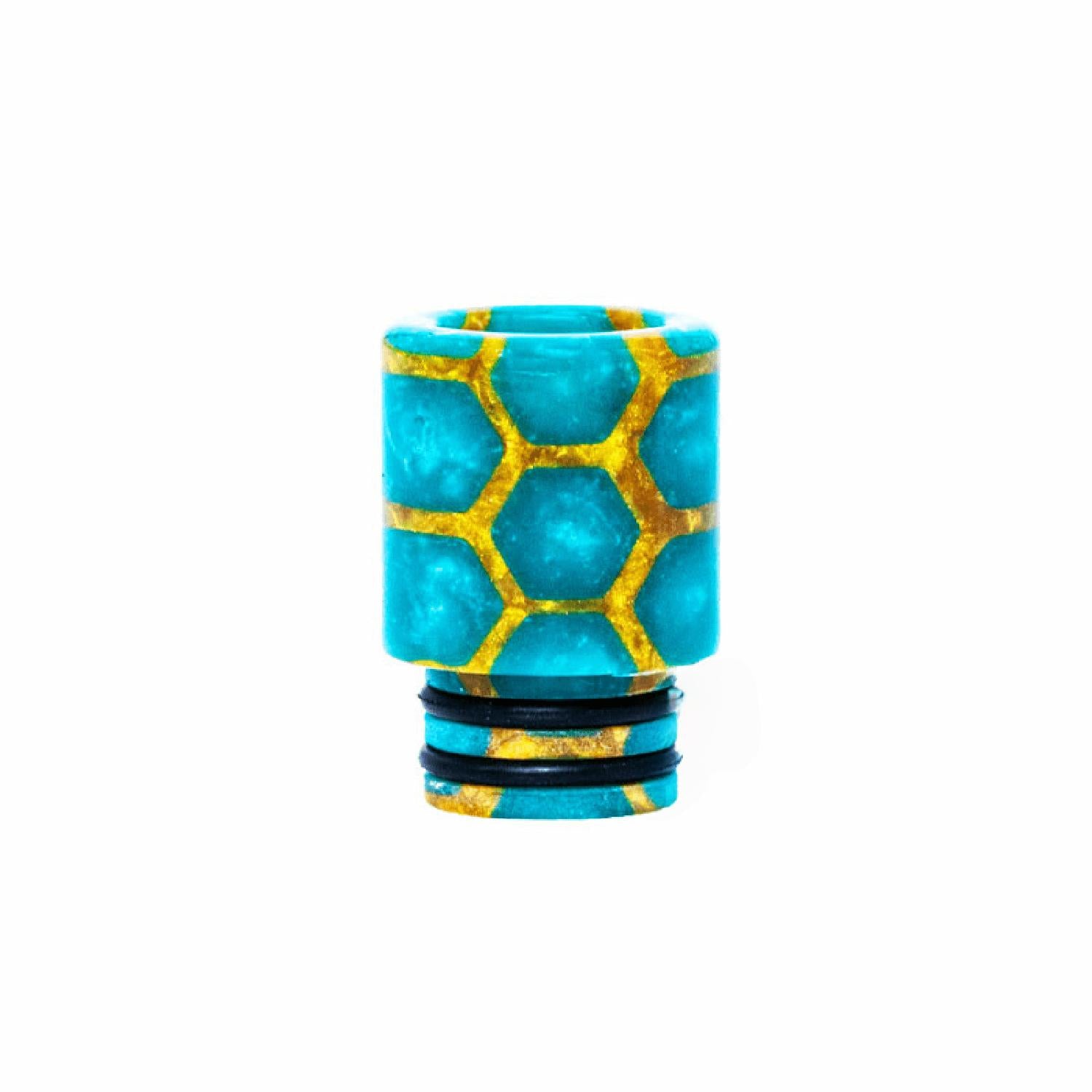 large 510 tall snakeskin resin drip tip turquoise gold